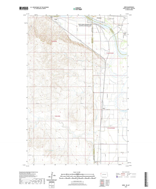 Dore North Dakota US Topo Map Image