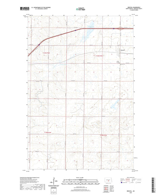 Driscoll North Dakota US Topo Map Image