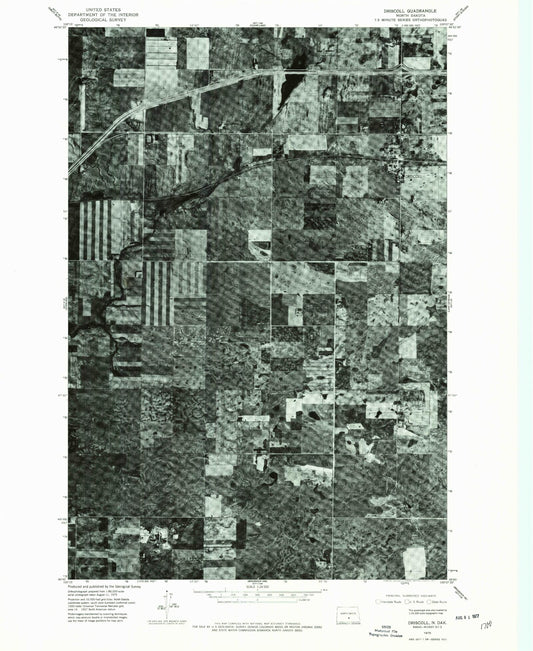Classic USGS Driscoll North Dakota 7.5'x7.5' Topo Map Image