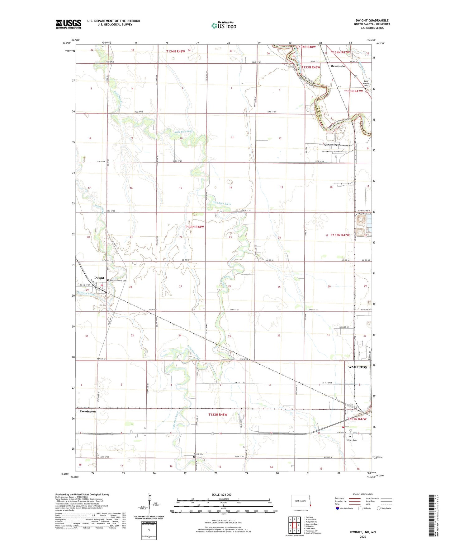 Dwight North Dakota US Topo Map Image