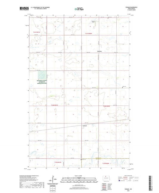 Eckman North Dakota US Topo Map Image