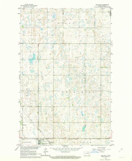 Classic USGS Egeland North Dakota 7.5'x7.5' Topo Map Image