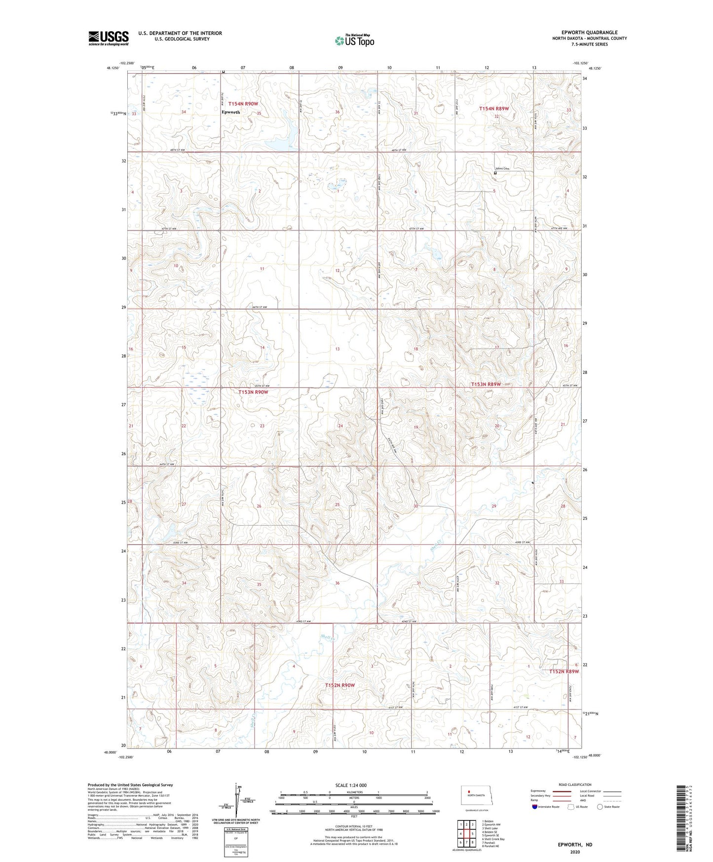 Epworth North Dakota US Topo Map Image