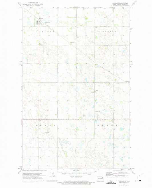 Classic USGS Fairdale North Dakota 7.5'x7.5' Topo Map Image