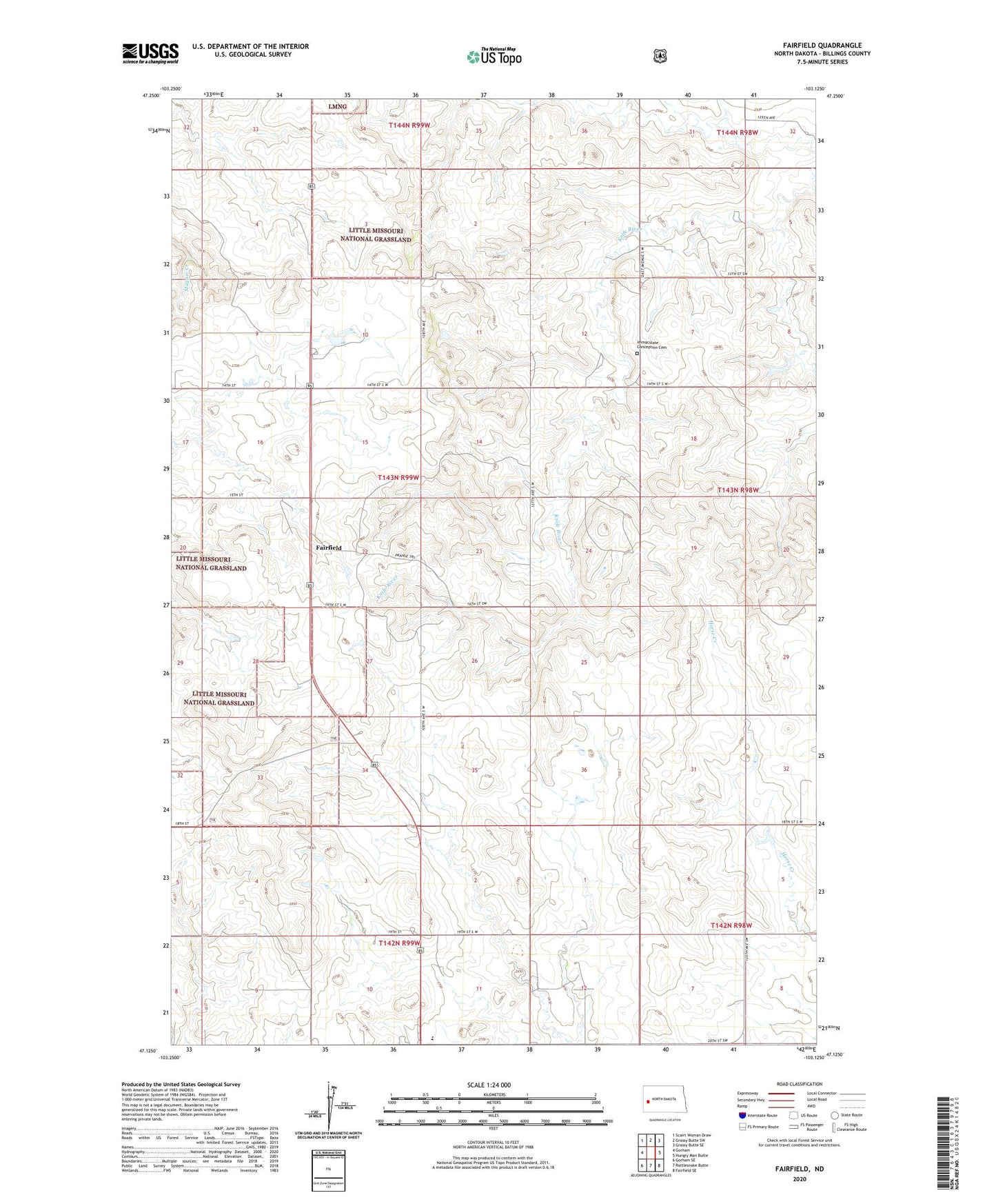 Fairfield North Dakota US Topo Map Image