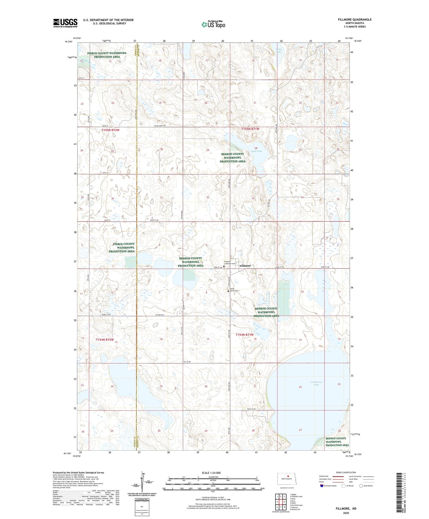 Fillmore North Dakota US Topo Map Image