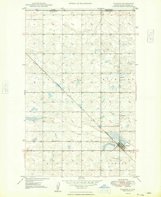 Classic USGS Flaxton North Dakota 7.5'x7.5' Topo Map Image