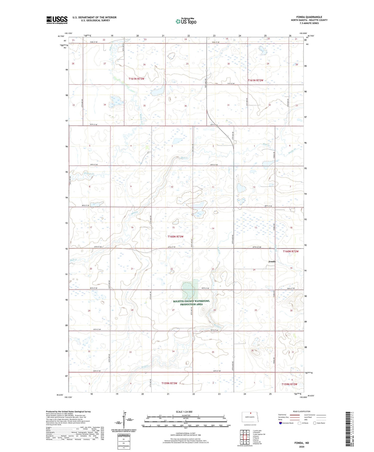 Fonda North Dakota US Topo Map Image