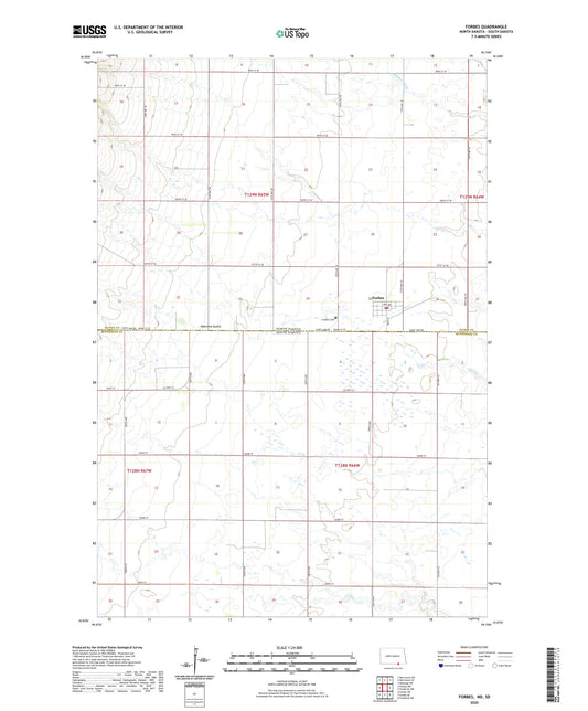 Forbes North Dakota US Topo Map Image