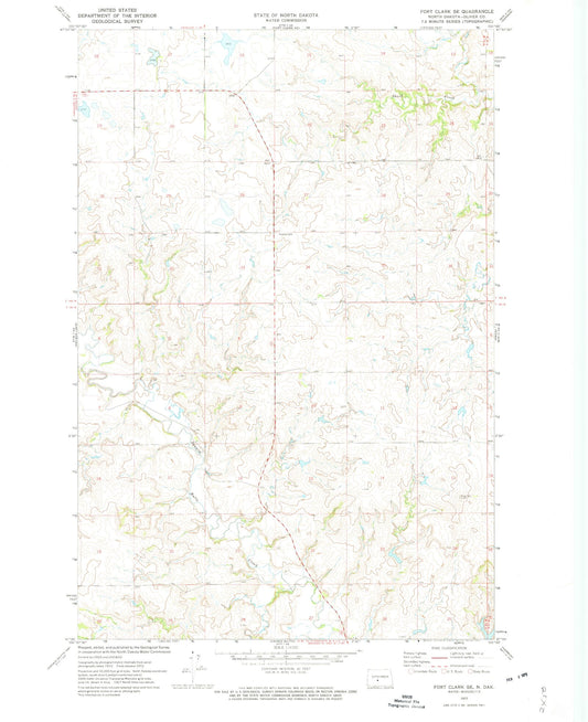 Classic USGS Fort Clark SE North Dakota 7.5'x7.5' Topo Map Image