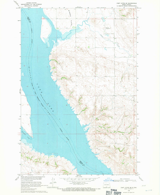 Classic USGS Fort Yates SE North Dakota 7.5'x7.5' Topo Map Image