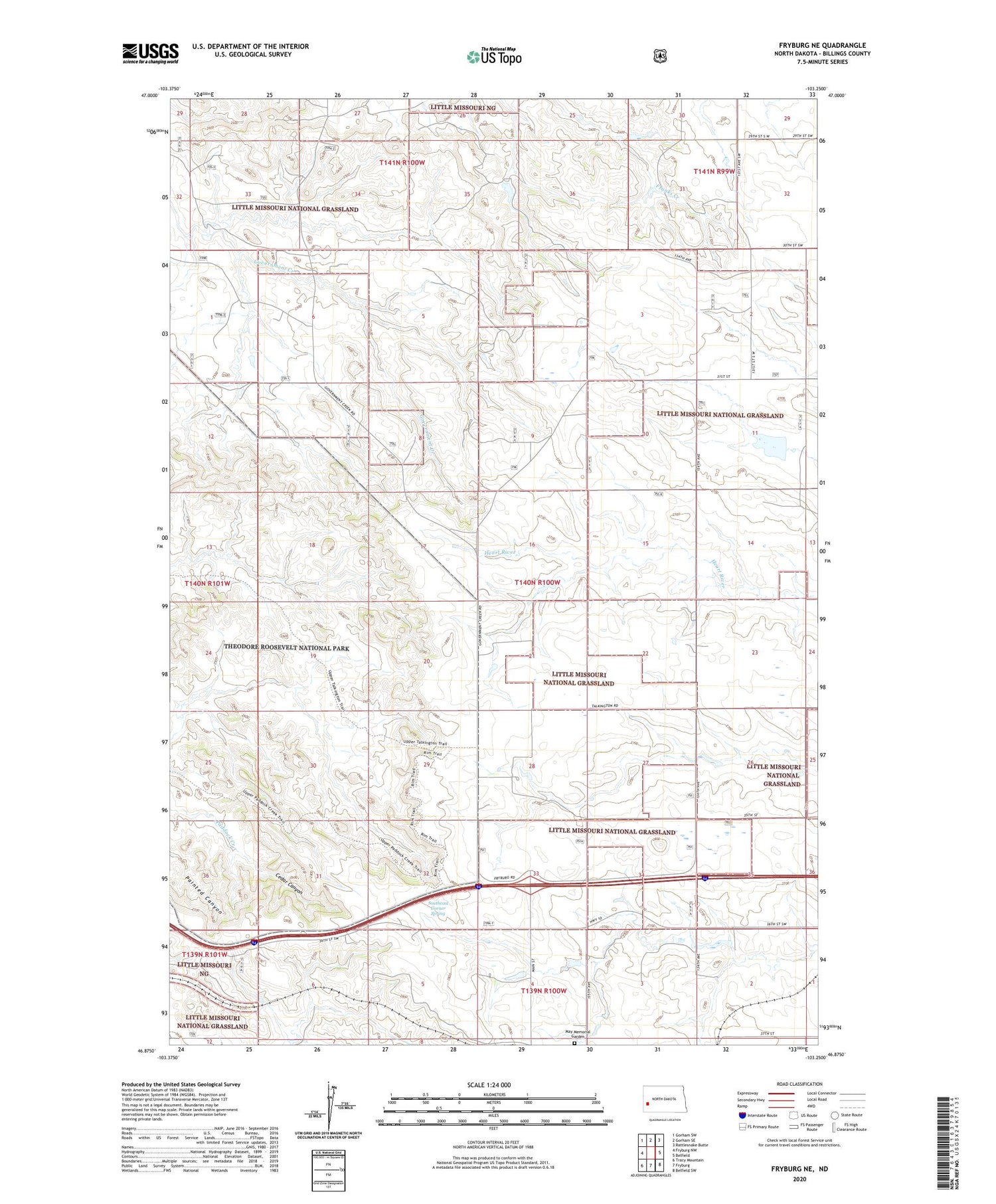 Fryburg NE North Dakota US Topo Map Image