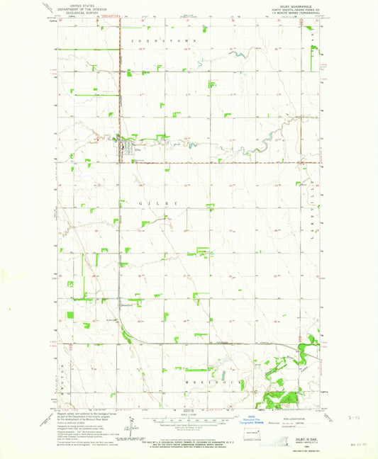Classic USGS Gilby North Dakota 7.5'x7.5' Topo Map Image