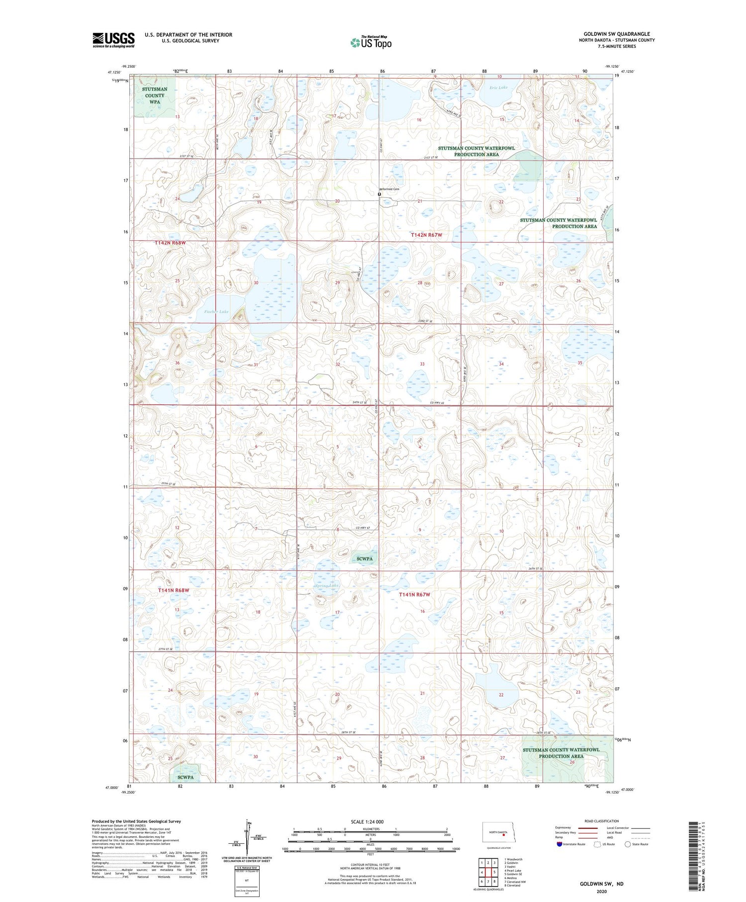 Goldwin SW North Dakota US Topo Map Image
