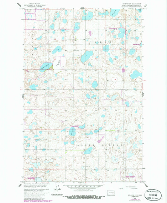 Classic USGS Goldwin SW North Dakota 7.5'x7.5' Topo Map Image