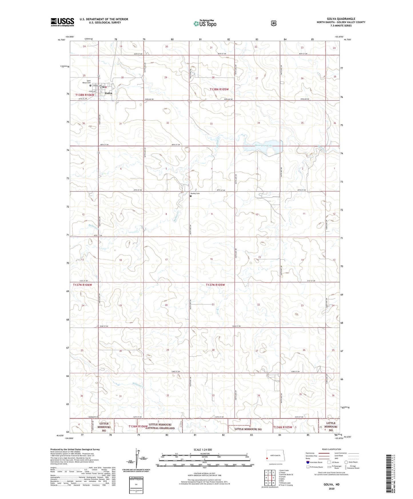 Golva North Dakota US Topo Map Image