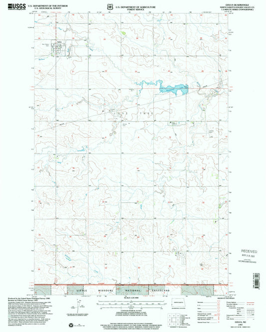 Classic USGS Golva North Dakota 7.5'x7.5' Topo Map Image