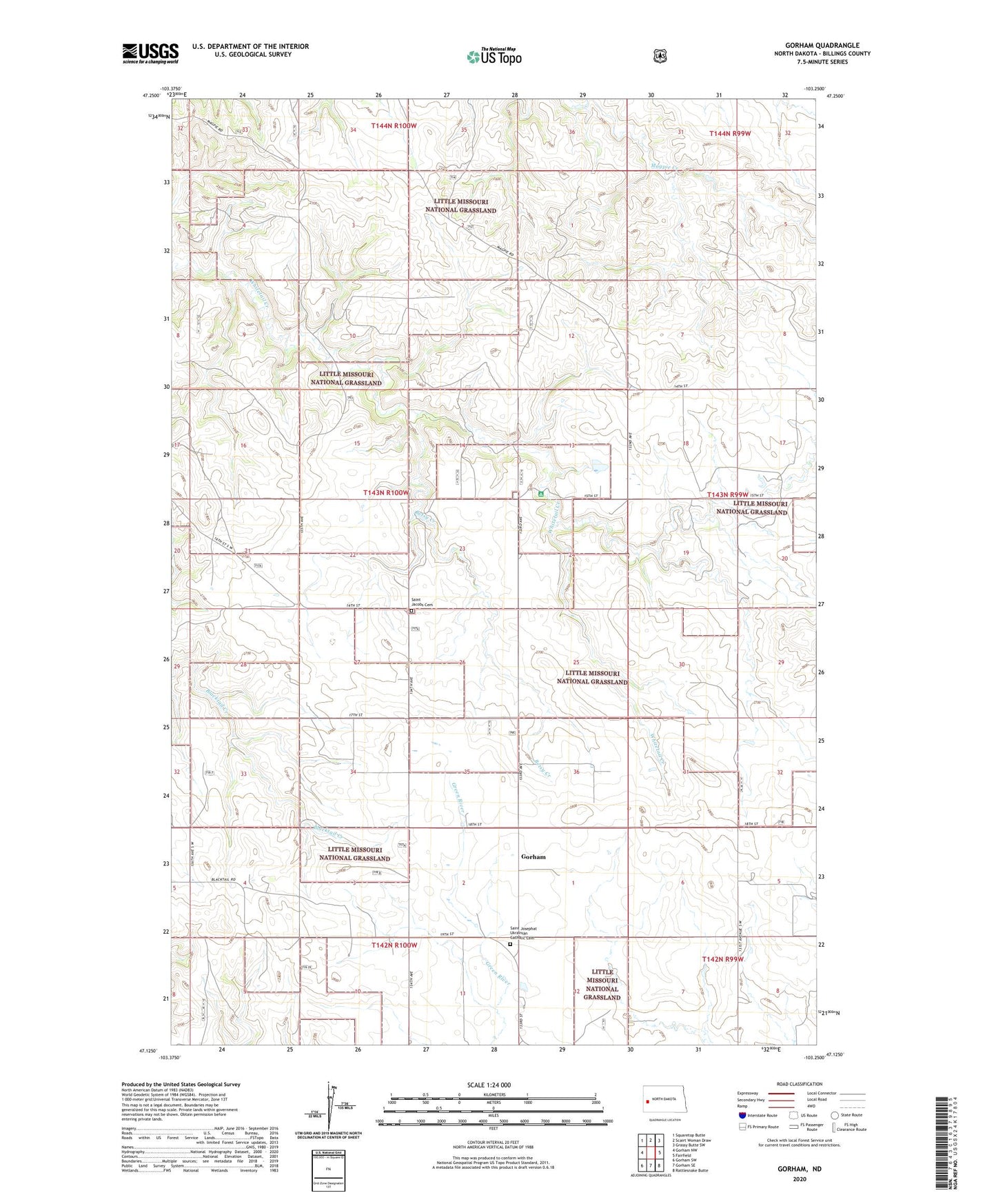 Gorham North Dakota US Topo Map Image