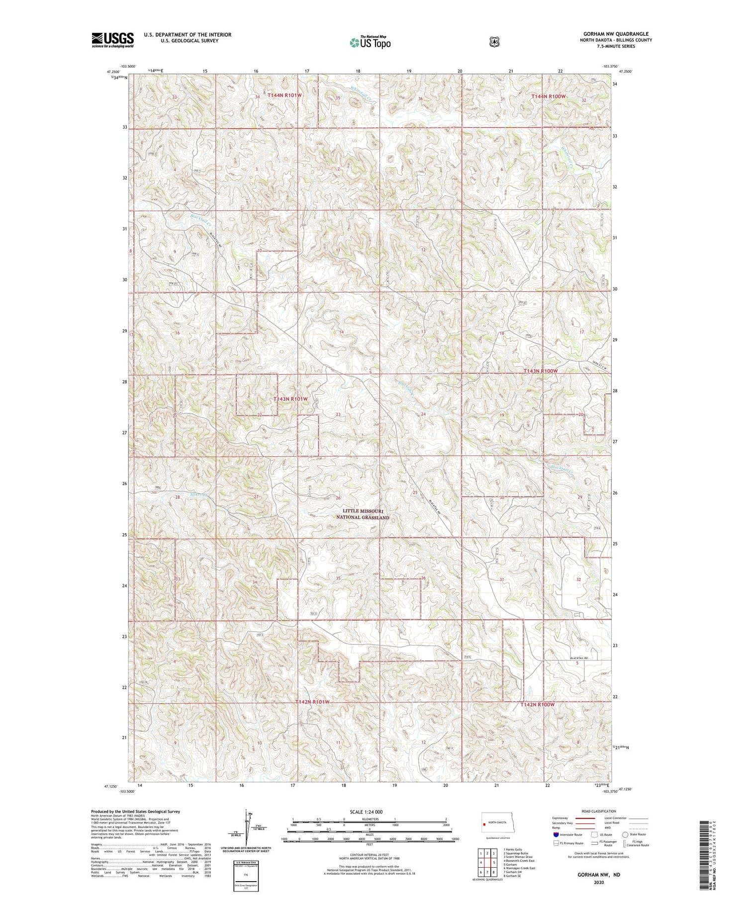 Gorham NW North Dakota US Topo Map Image