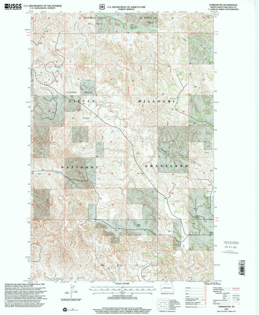 Classic USGS Gorham NW North Dakota 7.5'x7.5' Topo Map Image