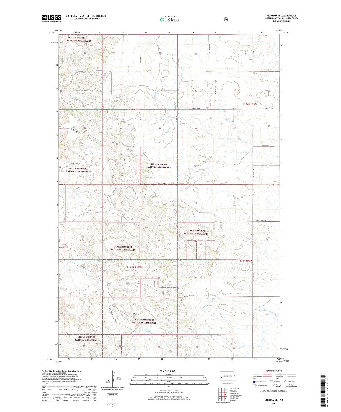 Gorham SE North Dakota US Topo Map Image