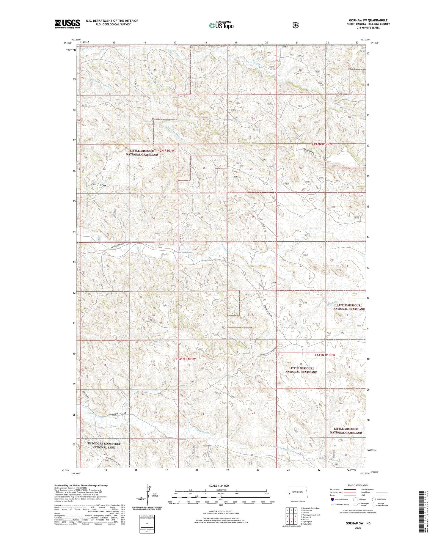 Gorham SW North Dakota US Topo Map Image