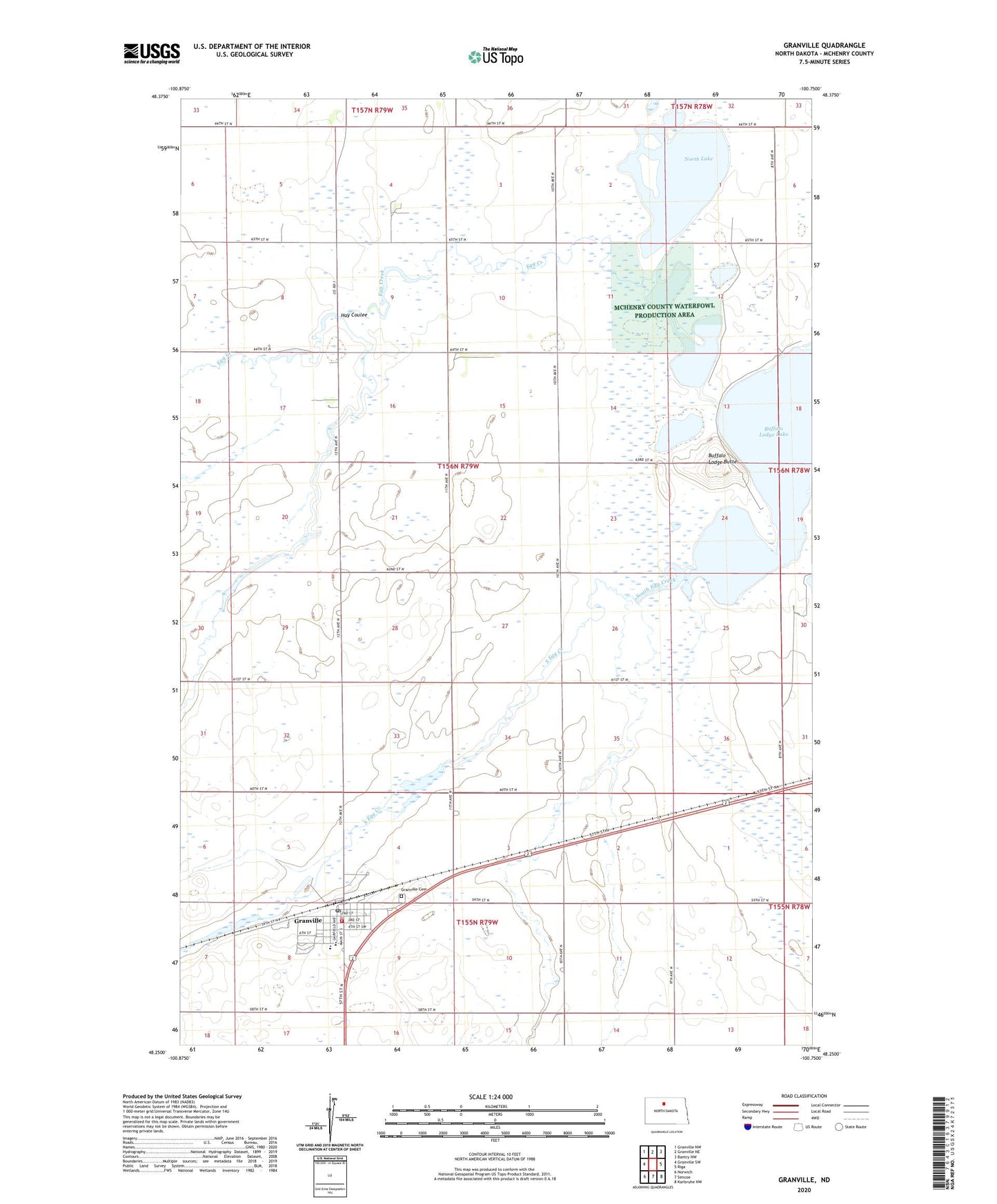 Granville North Dakota US Topo Map Image
