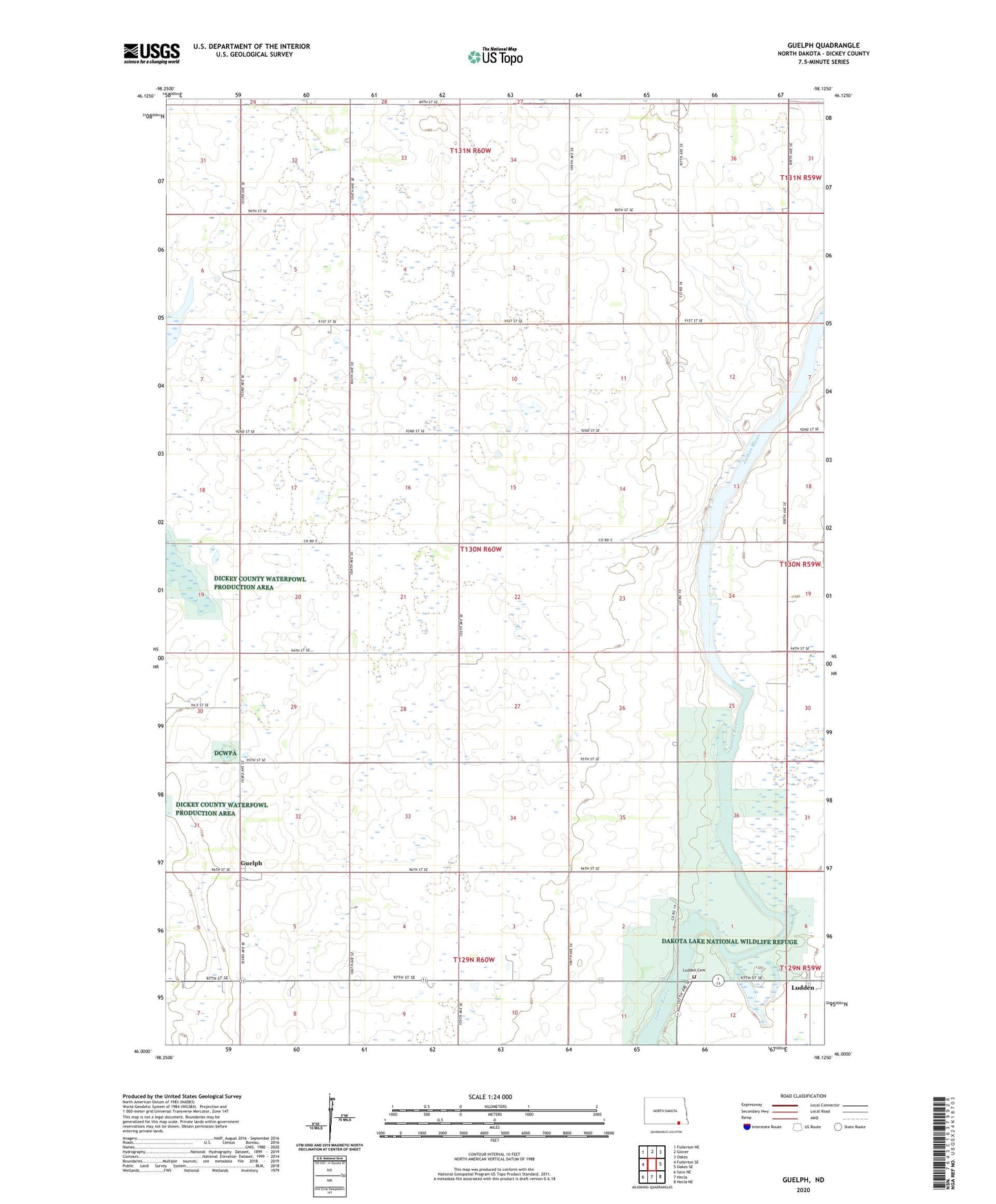 Guelph North Dakota US Topo Map Image