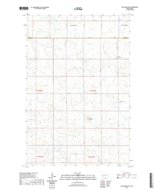 Hailstone Butte North Dakota US Topo Map Image
