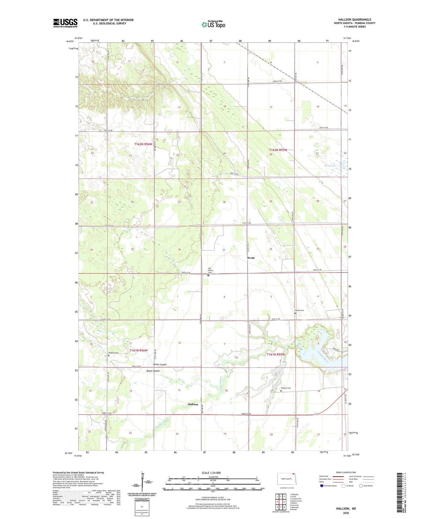 Hallson North Dakota US Topo Map Image