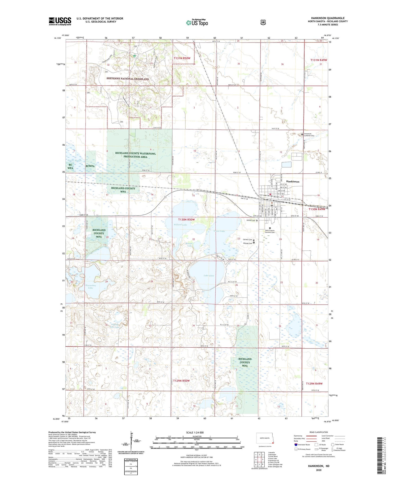 Hankinson North Dakota US Topo Map Image