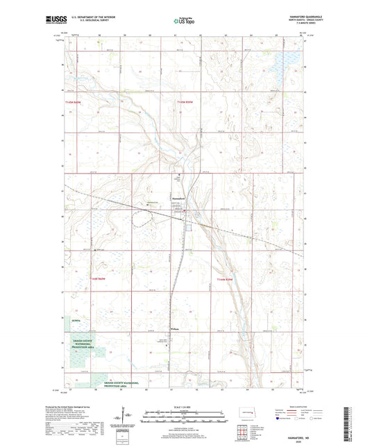 Hannaford North Dakota US Topo Map Image