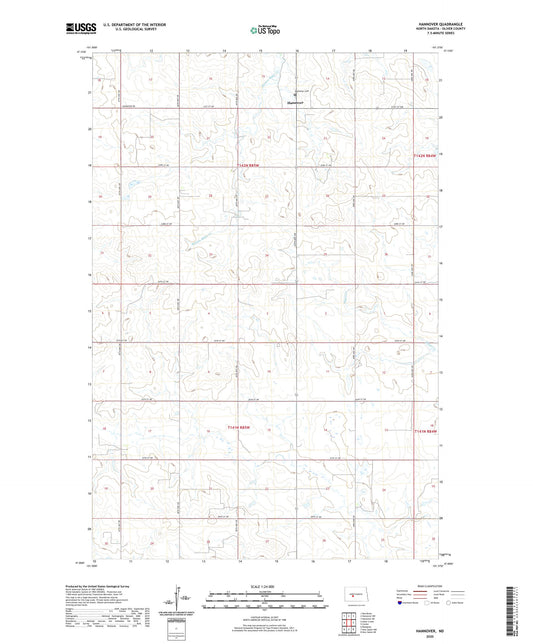 Hannover North Dakota US Topo Map Image