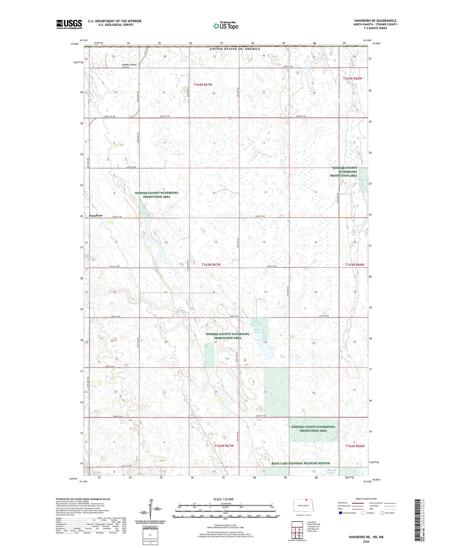 Hansboro NE North Dakota US Topo Map Image