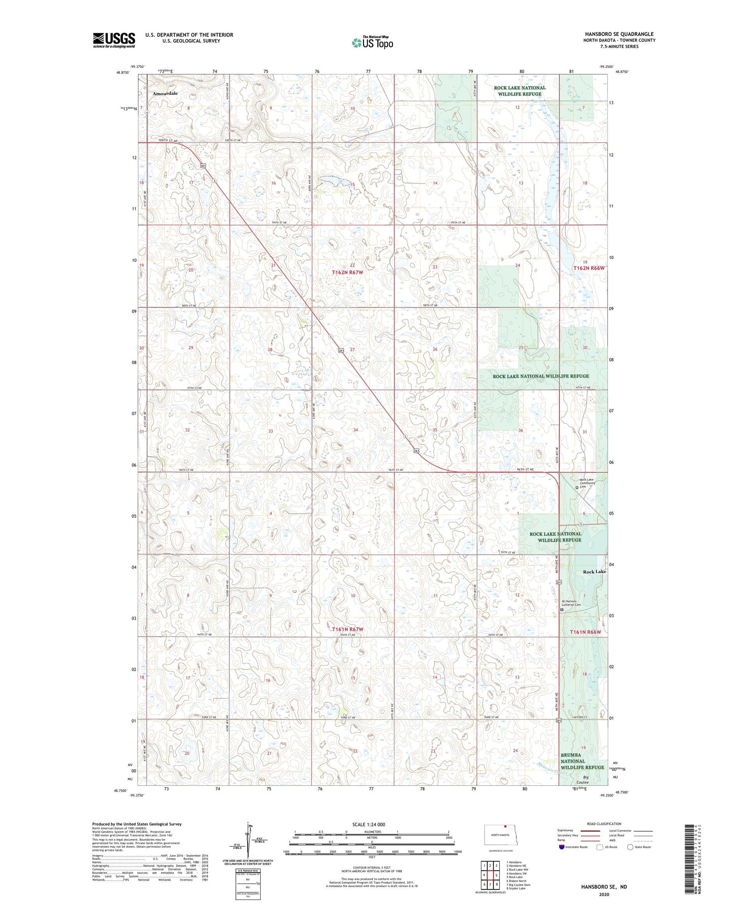 Hansboro SE North Dakota US Topo Map Image