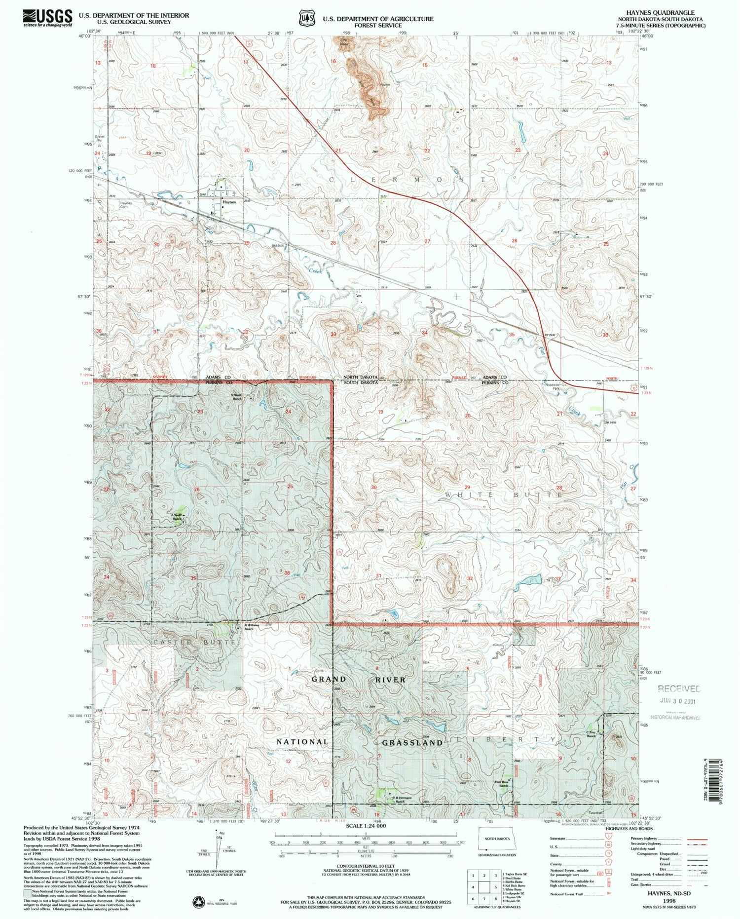 Classic USGS Haynes North Dakota 7.5'x7.5' Topo Map Image