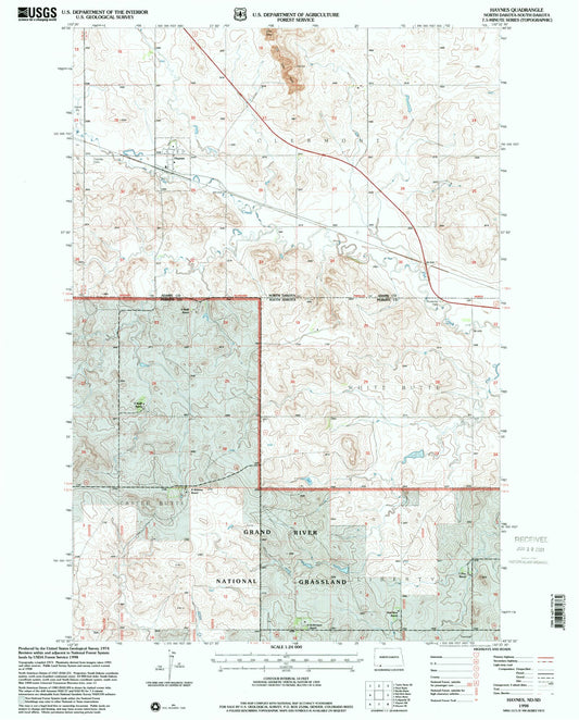 Classic USGS Haynes North Dakota 7.5'x7.5' Topo Map Image