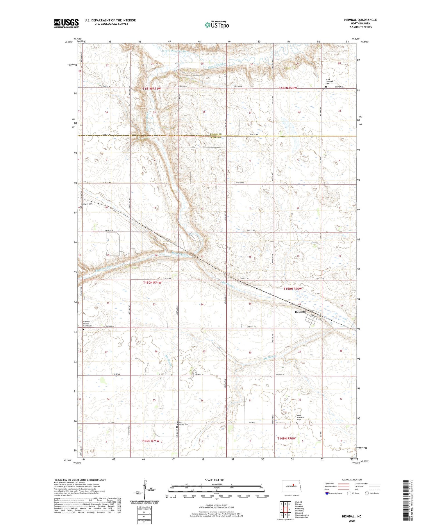Heimdal North Dakota US Topo Map Image