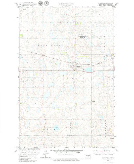 Classic USGS Hurdsfield North Dakota 7.5'x7.5' Topo Map Image