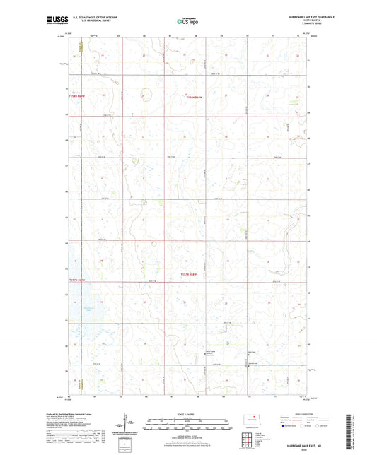 Hurricane Lake East North Dakota US Topo Map Image