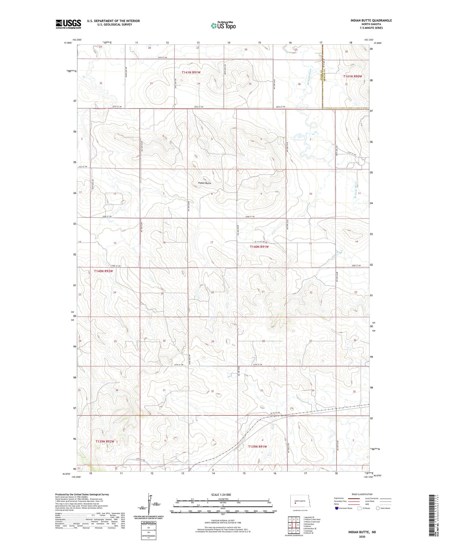 Indian Butte North Dakota US Topo Map Image