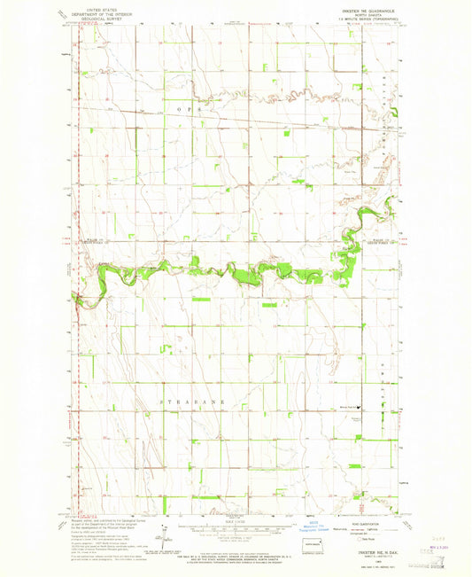 Classic USGS Inkster NE North Dakota 7.5'x7.5' Topo Map Image