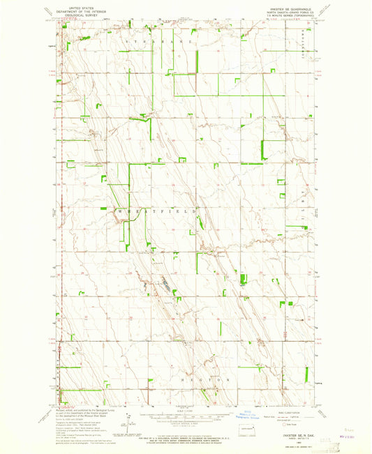 Classic USGS Inkster SE North Dakota 7.5'x7.5' Topo Map Image