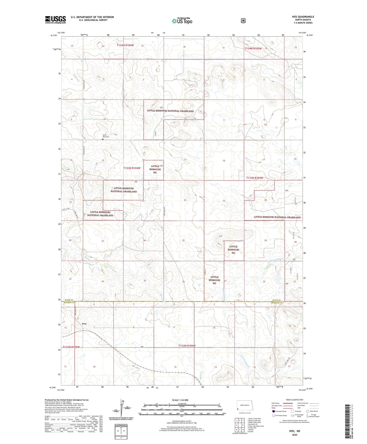 Ives North Dakota US Topo Map Image