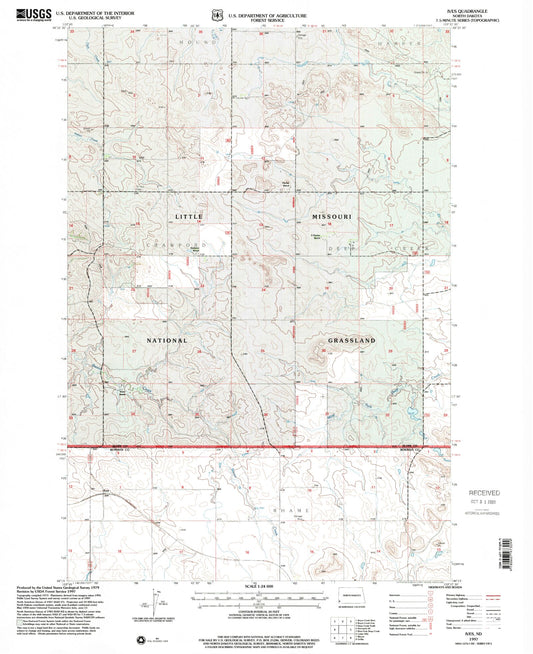 Classic USGS Ives North Dakota 7.5'x7.5' Topo Map Image