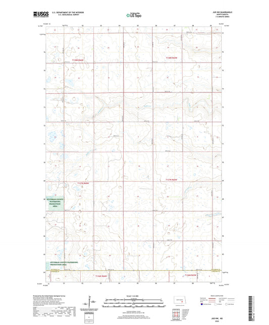 Jud NW North Dakota US Topo Map Image