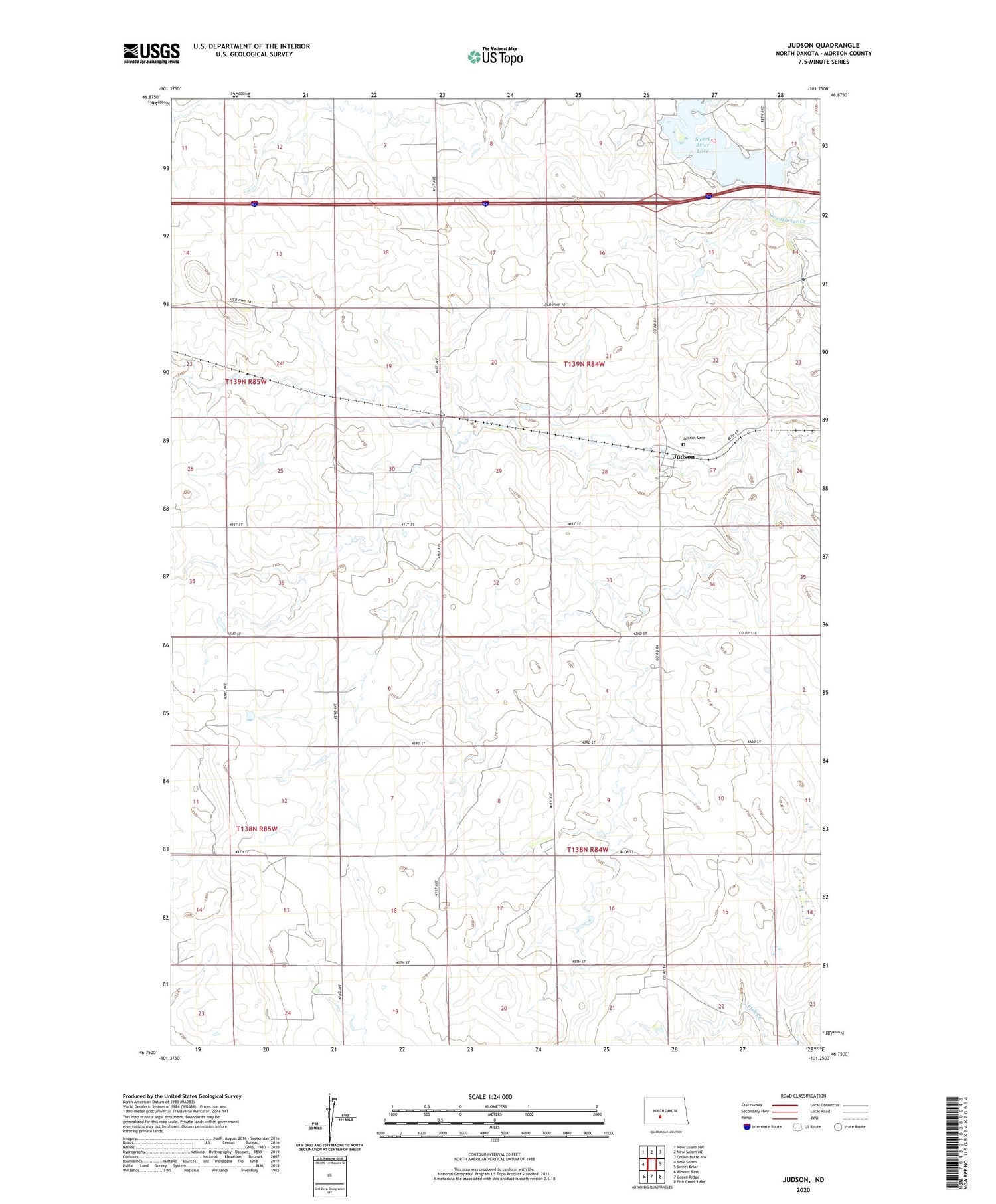 Judson North Dakota US Topo Map Image