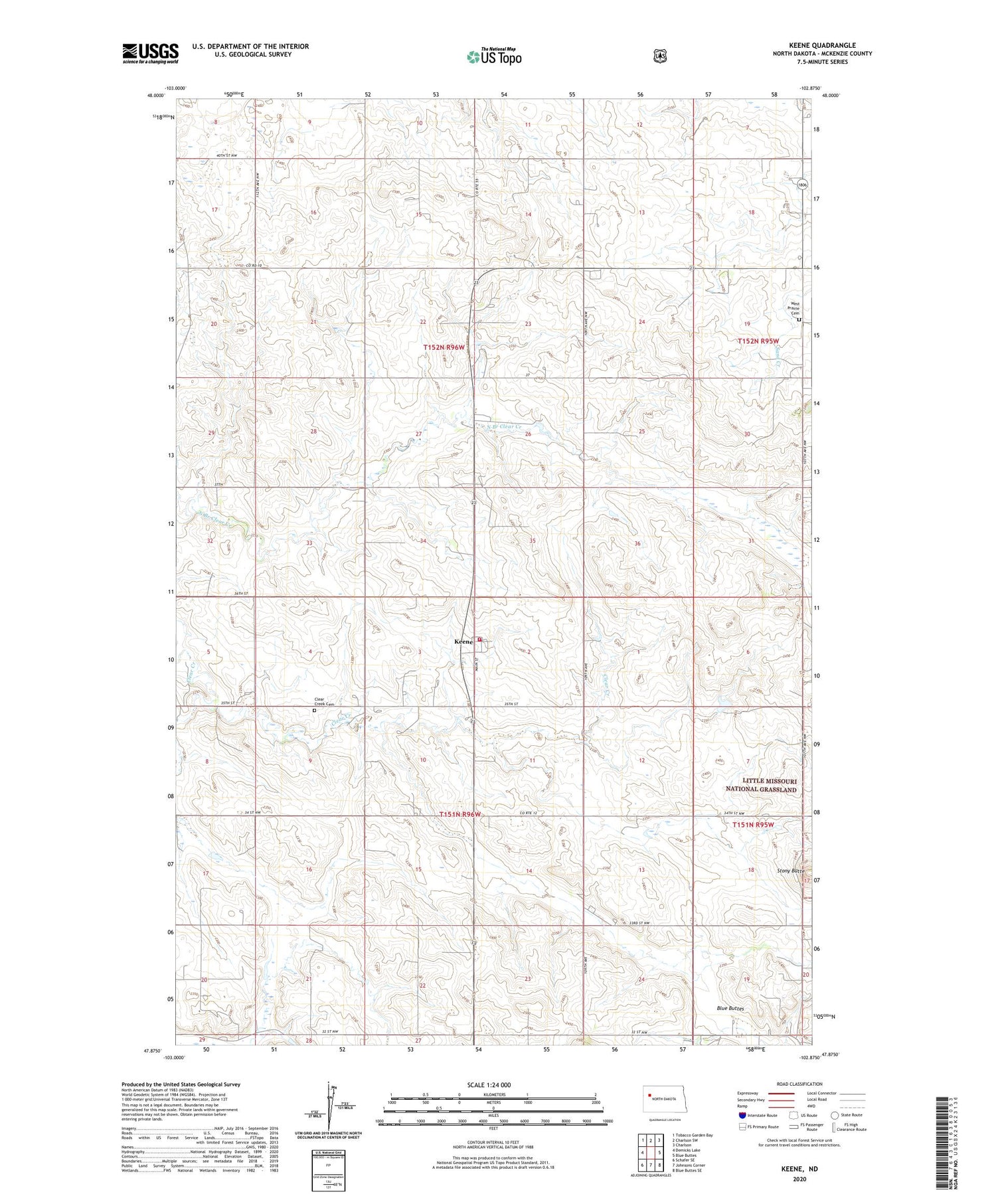 Keene North Dakota US Topo Map Image