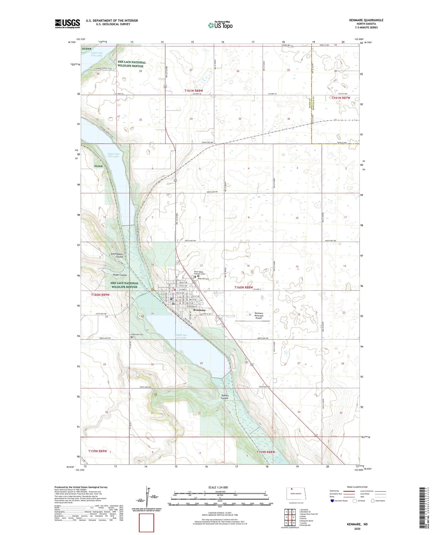 Kenmare North Dakota US Topo Map Image