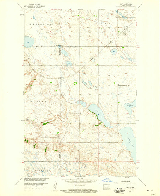 Classic USGS Kief North Dakota 7.5'x7.5' Topo Map Image